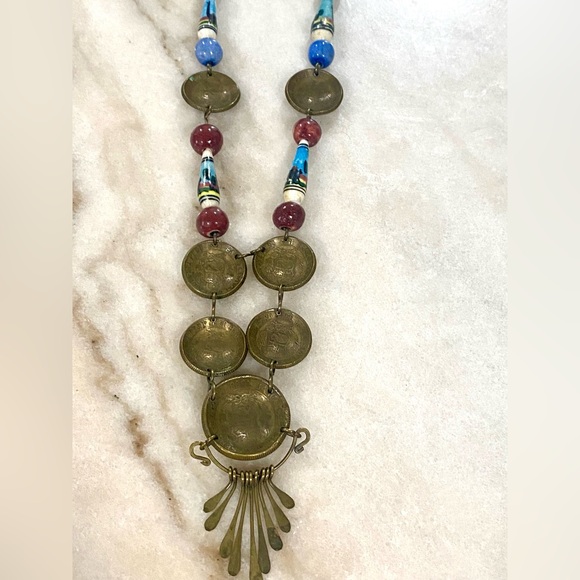 Vintage Un So De Oro Peru Llama Coin Necklace - Picture 9 of 13